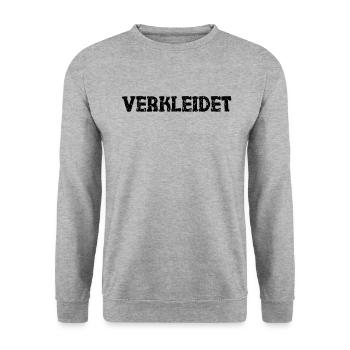 Verkleidet Kostüm Halloween Fasching Karneval Fun - Unisex Pullover - Weißgrau meliert - Vorne - Alina (178cm) & Michal (187cm)