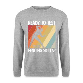 Fechten - Unisex Pullover - Weißgrau meliert - Vorne - Alina (178cm) & Michal (187cm)