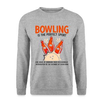 Bowling - Unisex Pullover - Weißgrau meliert - Vorne - Alina (178cm) & Michal (187cm)