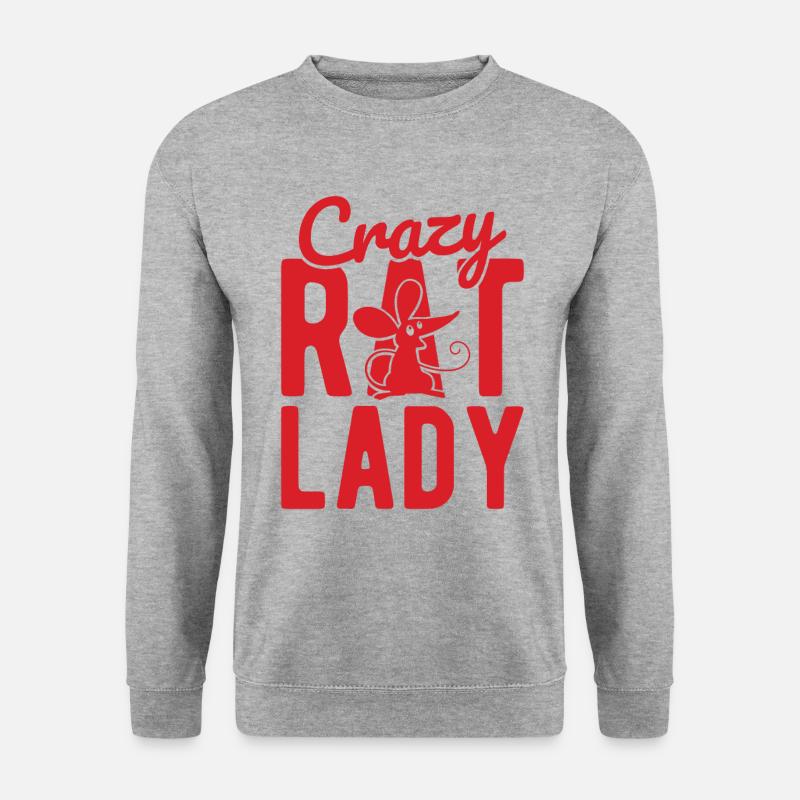 Nagetier Maus Ratte - Unisex Pullover - Weißgrau meliert