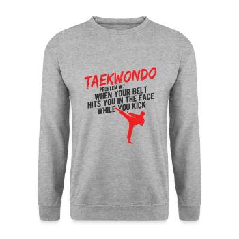 Koreanischer Kampfsport Taekwondo - Unisex Pullover - Weißgrau meliert - Vorne - Alina (178cm) & Michal (187cm)