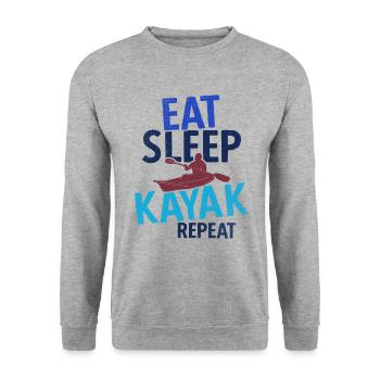 Paddel-Boot Kanu-Fahrer Für Kajak - Unisex Pullover - Weißgrau meliert - Vorne - Alina (178cm) & Michal (187cm)