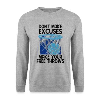 Basketball - Unisex Pullover - Weißgrau meliert - Vorne - Alina (178cm) & Michal (187cm)