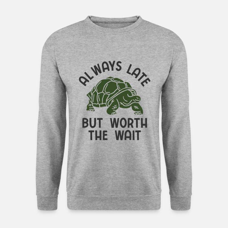 Schildkröten - Unisex Pullover - Weißgrau meliert