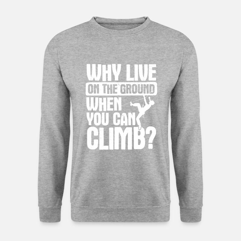 Klettern Bouldern - Unisex Pullover - Weißgrau meliert