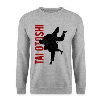 Japanischer Kampfsport Judo - Unisex Pullover - Weißgrau meliert - Vorne - Alina (178cm) & Michal (187cm)
