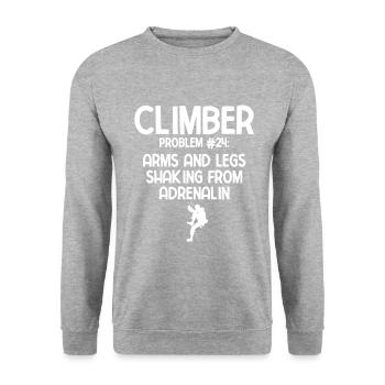 Klettern Bouldern - Unisex Pullover - Weißgrau meliert - Vorne - Alina (178cm) & Michal (187cm)