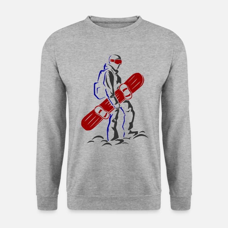 Snowboard Spruch für Snowboarder - Unisex Pullover - Weißgrau meliert
