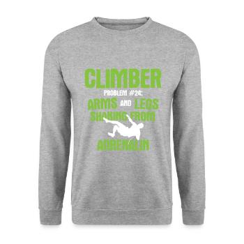 Klettern Bouldern - Unisex Pullover - Weißgrau meliert - Vorne - Alina (178cm) & Michal (187cm)