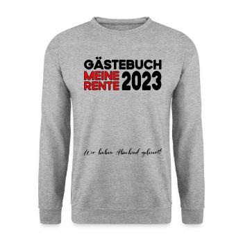 Ruhestand Rente Pension Renteneintritt Abschied - Unisex Pullover - Weißgrau meliert - Vorne - Alina (178cm) & Michal (187cm)