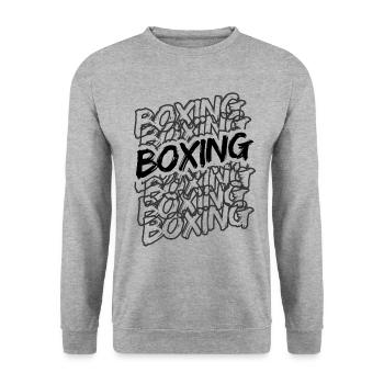 Boxsport Boxing - Unisex Pullover - Weißgrau meliert - Vorne - Alina (178cm) & Michal (187cm)