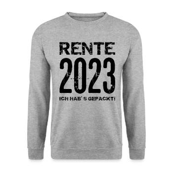 Ruhestand Rente Pension Renteneintritt Abschied - Unisex Pullover - Weißgrau meliert - Vorne - Alina (178cm) & Michal (187cm)