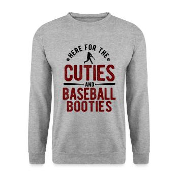 Baseball - Unisex Pullover - Weißgrau meliert - Vorne - Alina (178cm) & Michal (187cm)