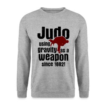 Japanischer Kampfsport Judo - Unisex Pullover - Weißgrau meliert - Vorne - Alina (178cm) & Michal (187cm)