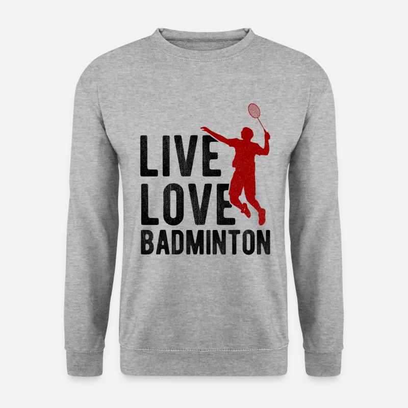 Badminton - Unisex Pullover - Weißgrau meliert