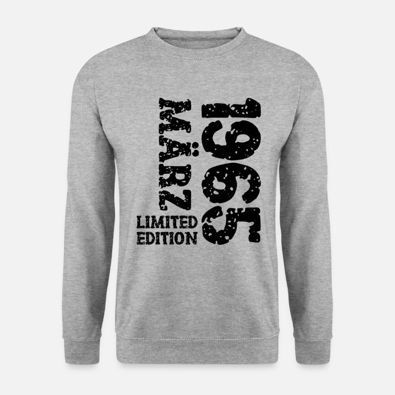 1965 März Limited Edition Geburtstag Geschenk - Unisex Pullover - Weißgrau meliert