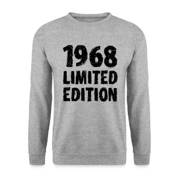 1968 Limited Edition Birthday Gift Wife Husband - Unisex Sweatshirt - salt & pepper - Front - Alina (178cm) & Michal (187cm)