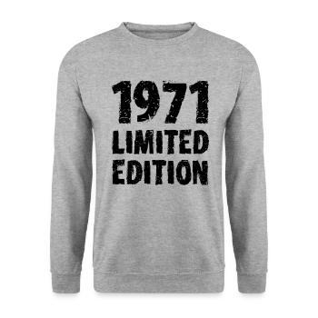 1971 édition limitée anniversaire cadeau femme mari - Sweat-shirt Unisexe - gris chiné - Devant - Alina (178cm) & Michal (187cm)