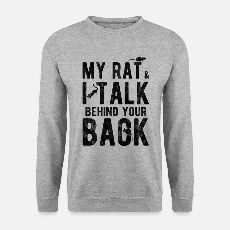 Nagetier Maus Ratte - Unisex Pullover - Weißgrau meliert
