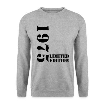 1975 édition limitée anniversaire cadeau femme mari - Sweat-shirt Unisexe - gris chiné - Devant - Alina (178cm) & Michal (187cm)