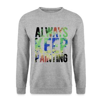 Maler Zeichner für Künstler - Unisex Pullover - Weißgrau meliert - Vorne - Alina (178cm) & Michal (187cm)