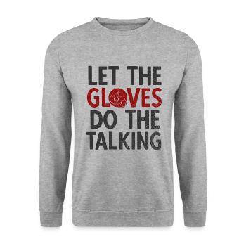 Boxsport Boxing - Unisex Pullover - Weißgrau meliert - Vorne - Alina (178cm) & Michal (187cm)