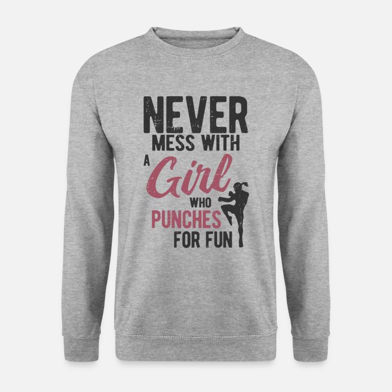 Thaiboxen Muay Thai - Unisex Pullover - Weißgrau meliert