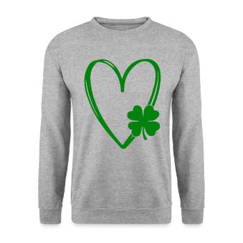 Accessoires de la Saint-Patrick Irlande Shamrock Décoration - Sweat-shirt Unisexe - gris chiné - Devant - Alina (178cm) & Michal (187cm)