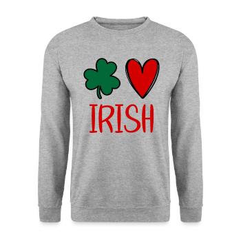 Accessoires de la Saint-Patrick Irlande Shamrock Décoration - Sweat-shirt Unisexe - gris chiné - Devant - Alina (178cm) & Michal (187cm)