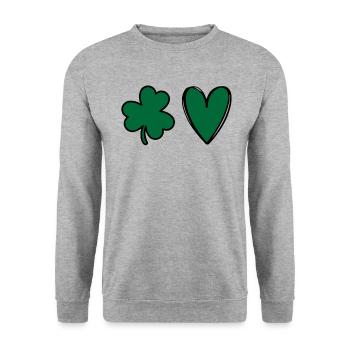 Accessoires de la Saint-Patrick Irlande Shamrock Décoration - Sweat-shirt Unisexe - gris chiné - Devant - Alina (178cm) & Michal (187cm)