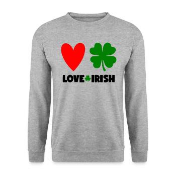 Accessoires de la Saint-Patrick Irlande Shamrock Décoration - Sweat-shirt Unisexe - gris chiné - Devant - Alina (178cm) & Michal (187cm)