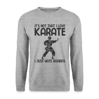 Japanischer Kampfsport Karate - Unisex Pullover - Weißgrau meliert - Vorne - Alina (178cm) & Michal (187cm)