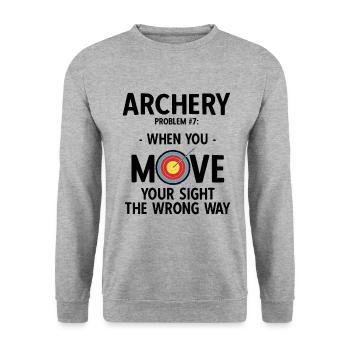 Bogenschießen Archery - Unisex Pullover - Weißgrau meliert - Vorne - Alina (178cm) & Michal (187cm)