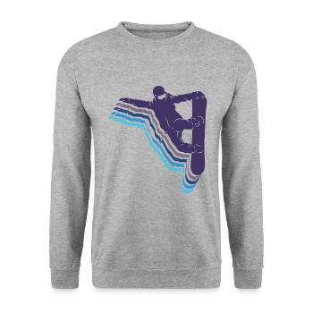 Snowboard Spruch für Snowboarder - Unisex Pullover - Weißgrau meliert - Vorne - Alina (178cm) & Michal (187cm)