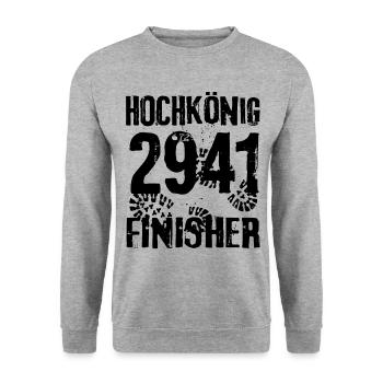 Hochkönig 2941 Finisher Berge Wandern Salzburg - Unisex Pullover - Weißgrau meliert - Vorne - Alina (178cm) & Michal (187cm)