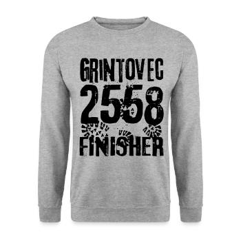 Grintovec Finisher Mountaineer Hiking Slovenia - Unisex Sweatshirt - salt & pepper - Front - Alina (178cm) & Michal (187cm)