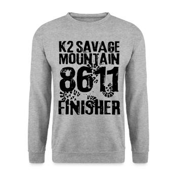 K2 Savage Mountain Himalayan Mountaineer Souvenir - Unisex Sweatshirt - salt & pepper - Front - Alina (178cm) & Michal (187cm)