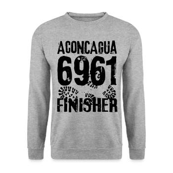 Cerro Aconcagua Andes Argentina Seven 7 Summits - Unisex Sweatshirt - salt & pepper - Front - Alina (178cm) & Michal (187cm)