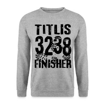 Titlis Engelberg Sustenpass Bergsteigen 3000er - Unisex Pullover - Weißgrau meliert - Vorne - Alina (178cm) & Michal (187cm)
