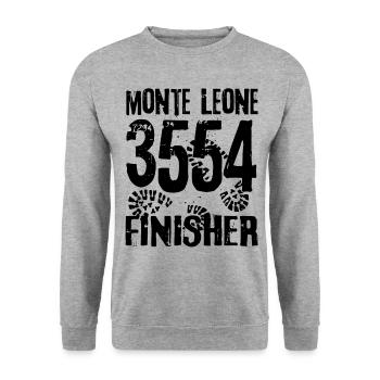Monte Leone 3554 Finisher Mountaineer Valais Mountain - Sweat-shirt Unisexe - gris chiné - Devant - Alina (178cm) & Michal (187cm)