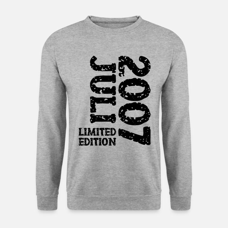 2007 Juli Limited Edition Geburtstag Geschenk - Unisex Pullover - Weißgrau meliert