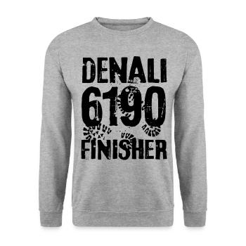 Denali Mount McKinley Mountain Alaska 7 Seven Summits - Unisex Sweatshirt - salt & pepper - Front - Alina (178cm) & Michal (187cm)