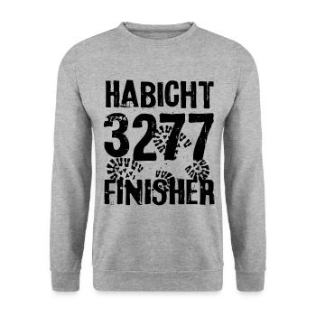 Habicht Berg Finisher Stubaital Gipfel Austria - Unisex Pullover - Weißgrau meliert - Vorne - Alina (178cm) & Michal (187cm)
