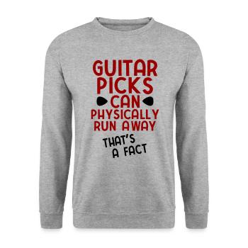Akustik Spruch Für E-Gitarre Konzert Gitarre - Unisex Pullover - Weißgrau meliert - Vorne - Alina (178cm) & Michal (187cm)