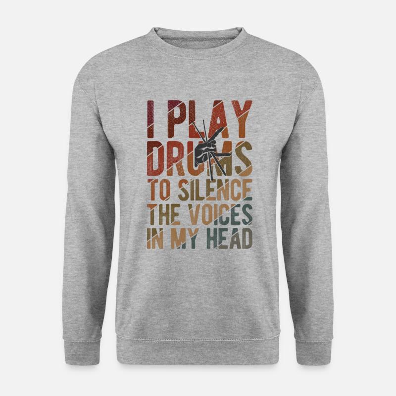 Schlagzeug Spieler Drummer - Unisex Pullover - Weißgrau meliert