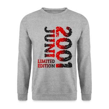 2001 June Limited Edition Birthday Gift - Unisex Sweatshirt - salt & pepper - Front - Alina (178cm) & Michal (187cm)