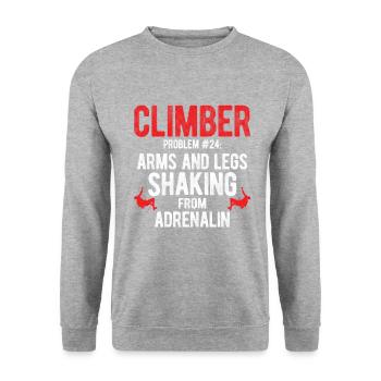 Klettern Bouldern - Unisex Pullover - Weißgrau meliert - Vorne - Alina (178cm) & Michal (187cm)