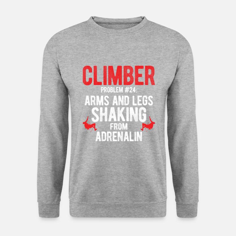 Klettern Bouldern - Unisex Pullover - Weißgrau meliert