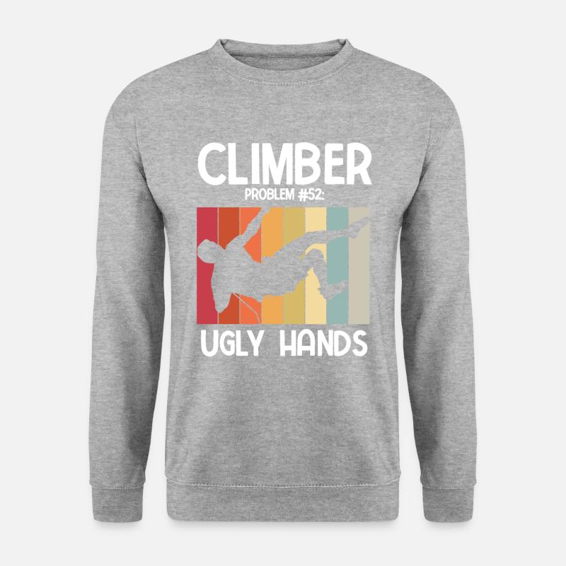Klettern Bouldern - Unisex Pullover - Weißgrau meliert