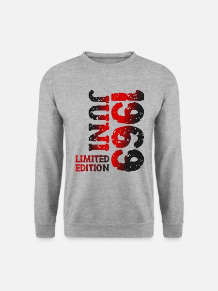 1969 Juni Limited Edition Geburtstag Geschenk - Unisex Pullover - Weißgrau meliert